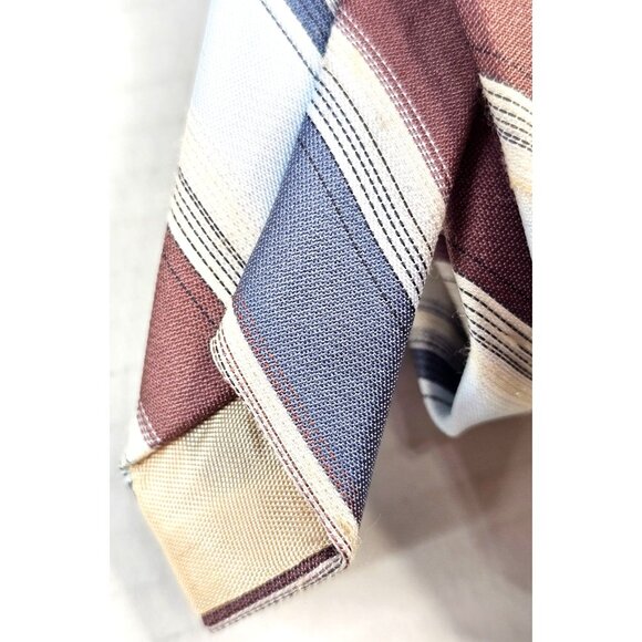 Barini Originals Mens Striped Tie Blue/Burgundy/Beige Classic Polyester Blend - Picture 2 of 8